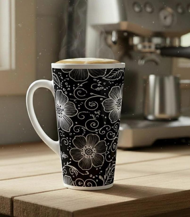 Latte 17oz Ceramic Mug - Coffee or Tea Cup, Extra Tall