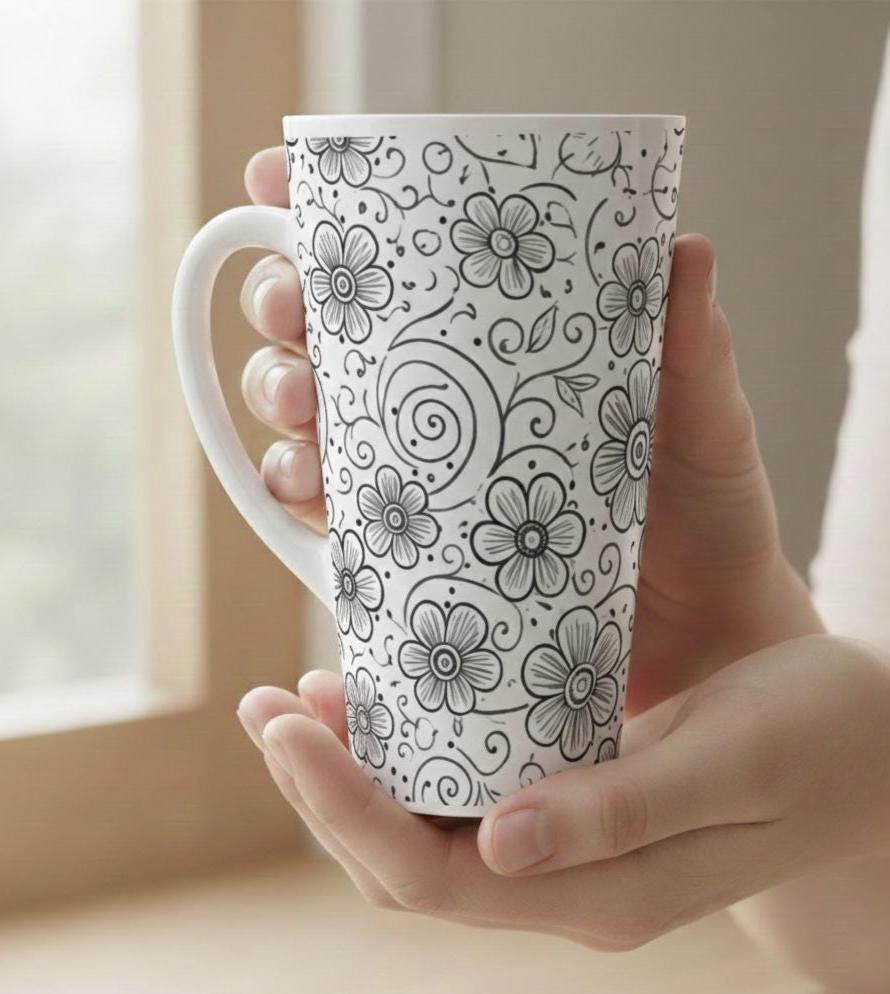 Latte 17oz Ceramic Mug - Coffee or Tea Cup, Extra Tall