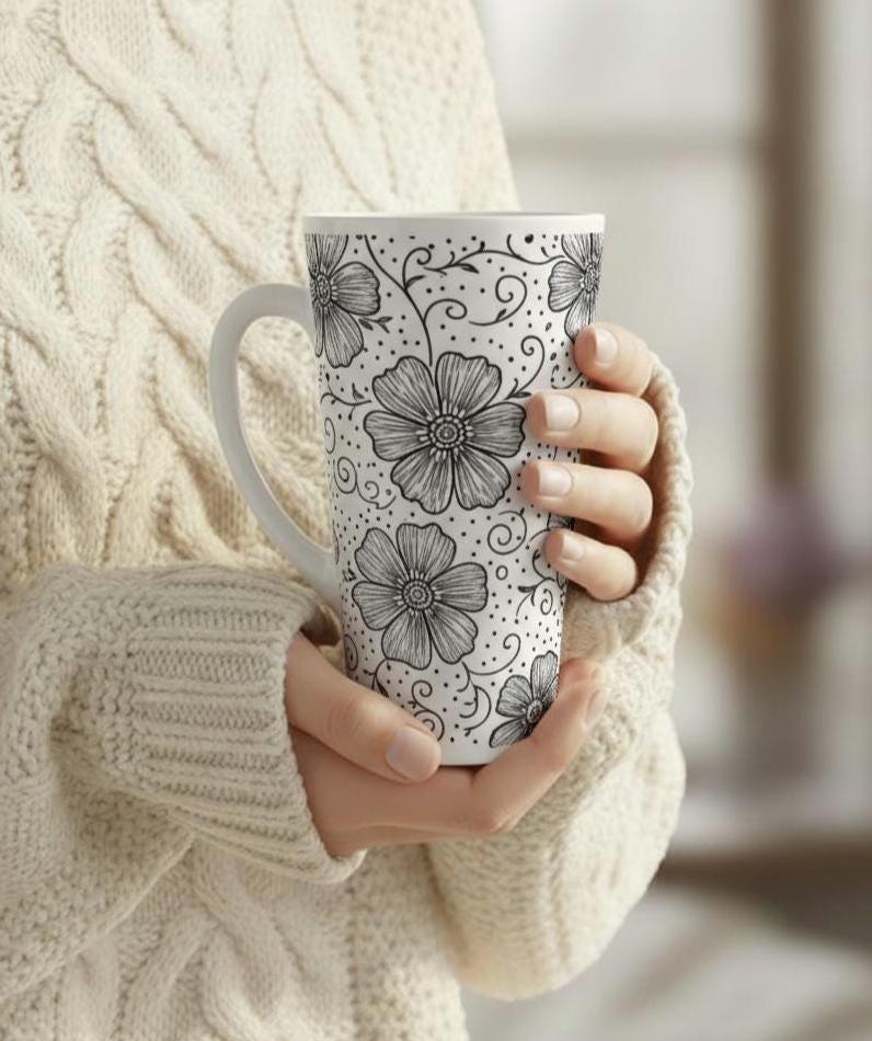 Latte 17oz Ceramic Mug - Coffee or Tea Cup, Extra Tall