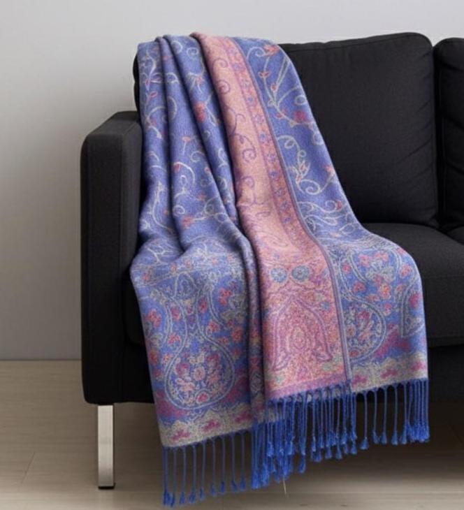 Soft Pashmina Shawl & Scarf for Women, Jacquard Brocade, Shawl, Sarong or Head Wraps