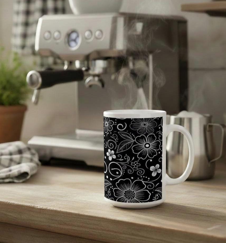 Floral Cups -  Large and Small Ceramic Mugs