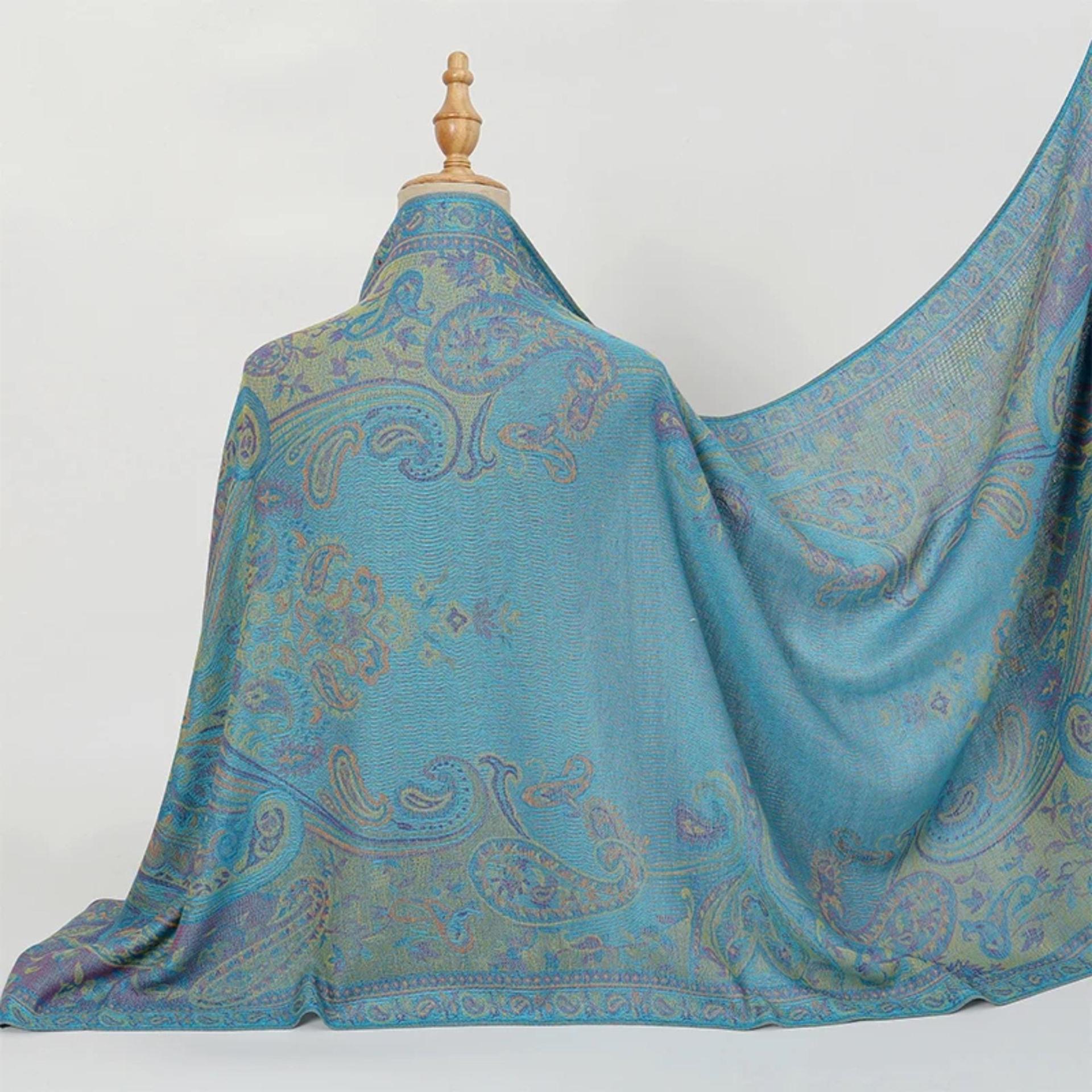 Soft Pashmina Shawl & Scarf for Women, Jacquard Brocade, Shawl, Sarong or Head Wraps