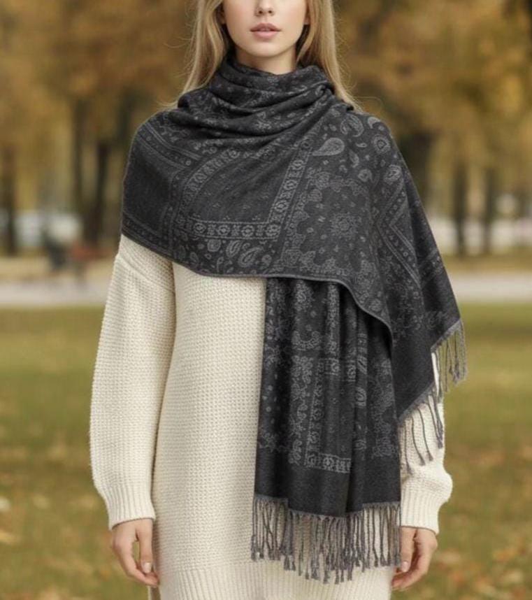 Soft Pashmina Shawl & Scarf for Women, Wide Scarf, Sarong or Head Wraps