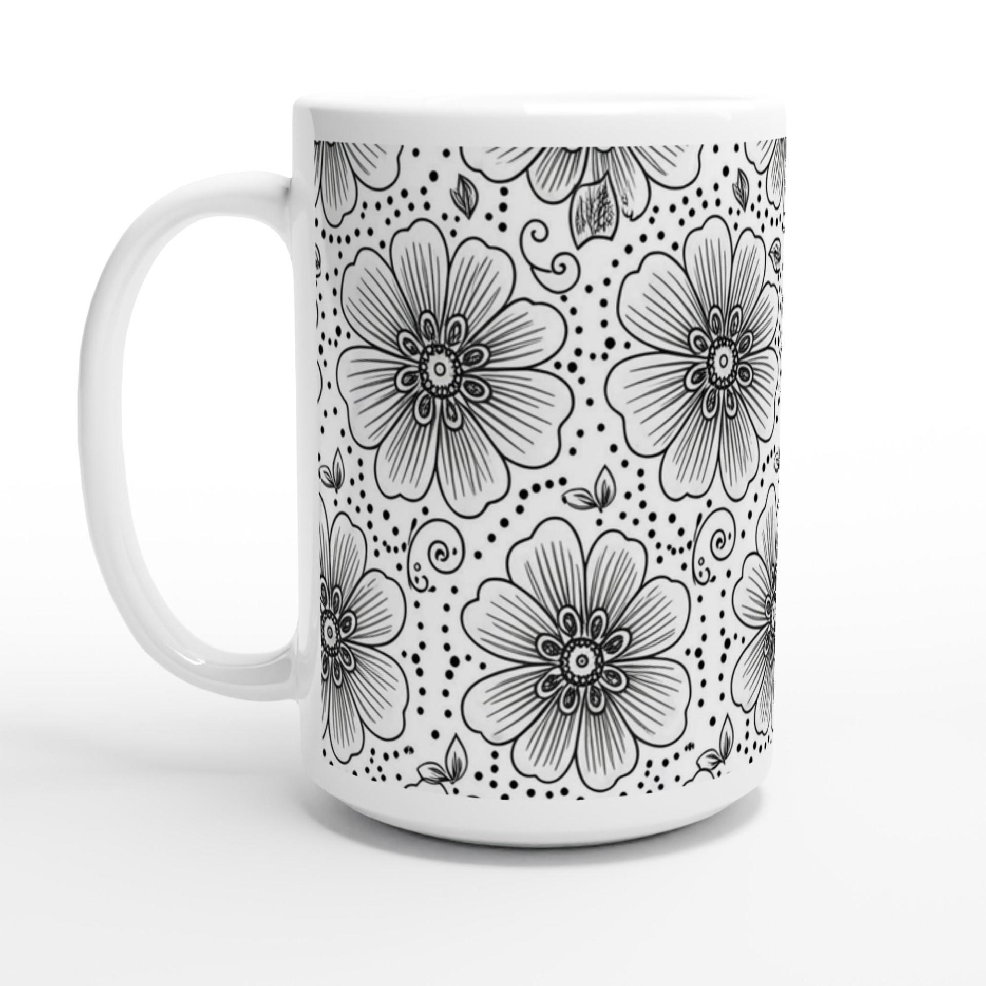 Floral Cups -  Large and Small Ceramic Mugs