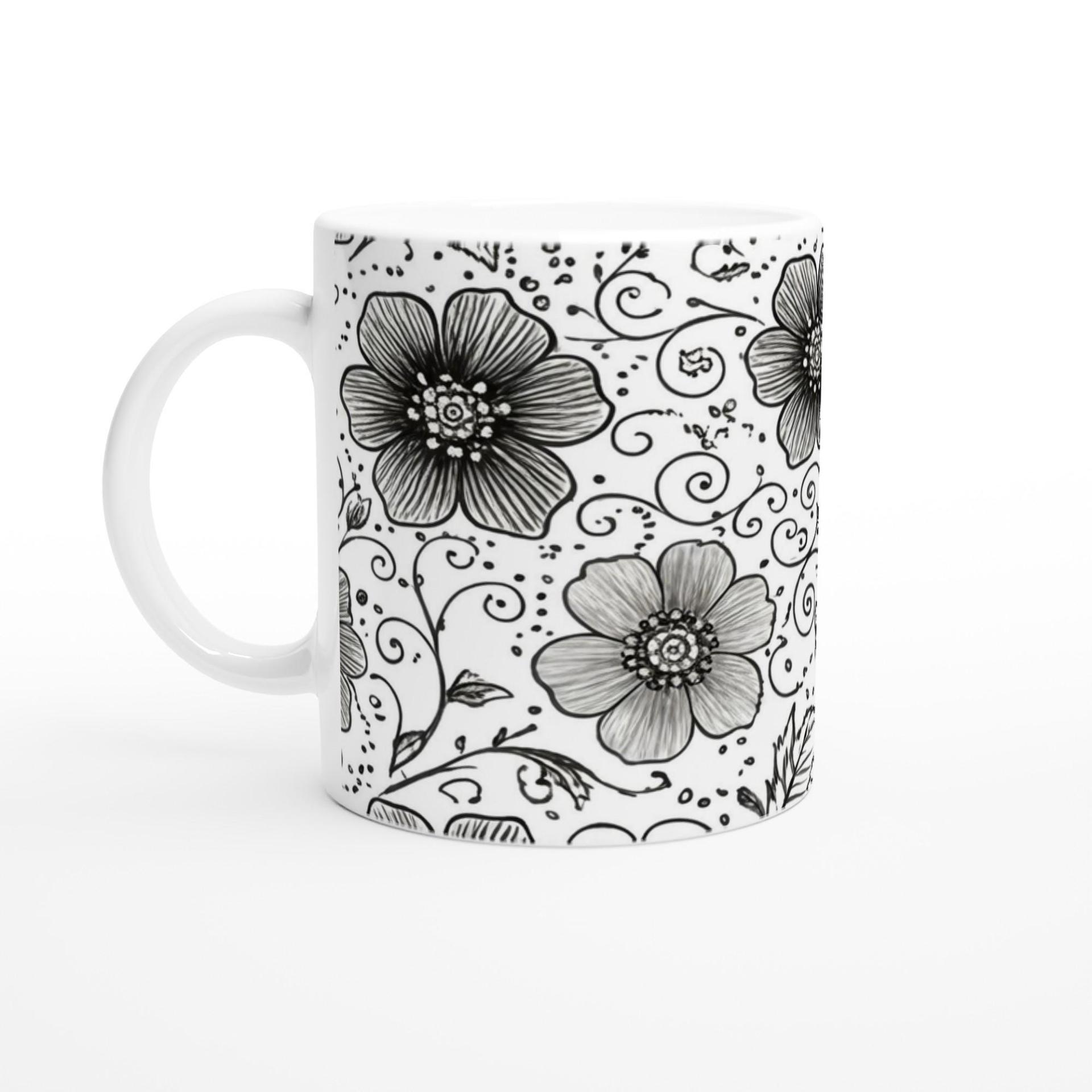 Floral Cups -  Large and Small Ceramic Mugs
