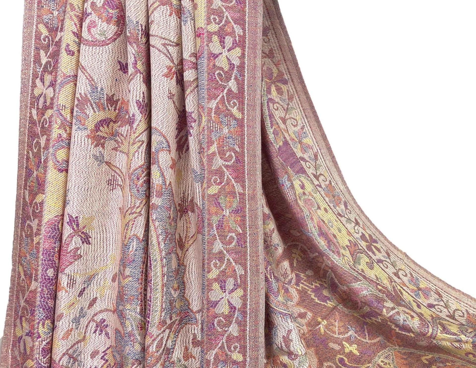Reversible Soft Pashmina Shawl & Scarf for Women, Jacquard Brocade, Shawl, Sarong or Head Wraps