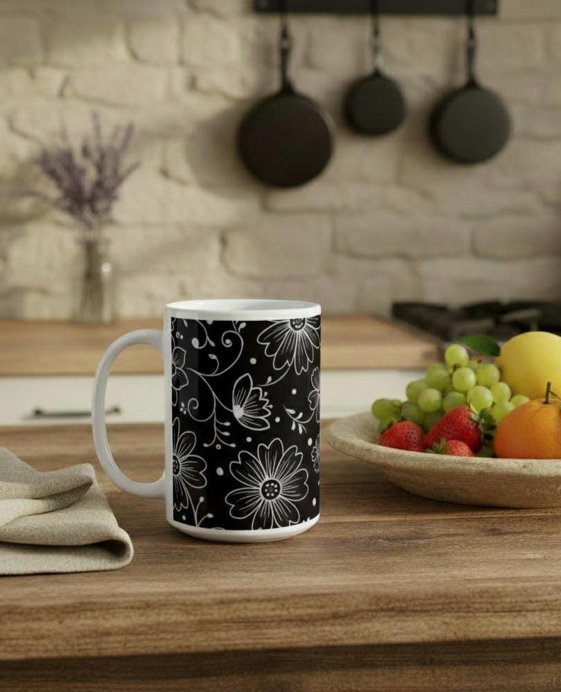 Floral Cups -  Large and Small Ceramic Mugs