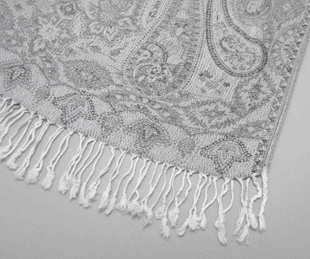 Reversible Soft Pashmina Shawl & Scarf for Women, Jacquard Brocade, Shawl, Sarong or Head Wraps
