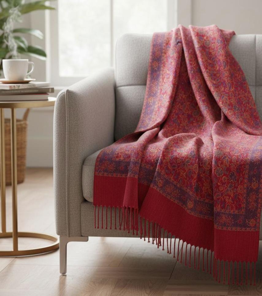 Reversible Soft Pashmina Shawl & Scarf for Women, Jacquard Brocade, Shawl, Sarong or Head Wraps