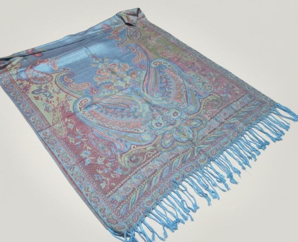 Soft Pashmina Shawl & Scarf for Women, Jacquard Brocade, Shawl, Sarong or Head Wraps