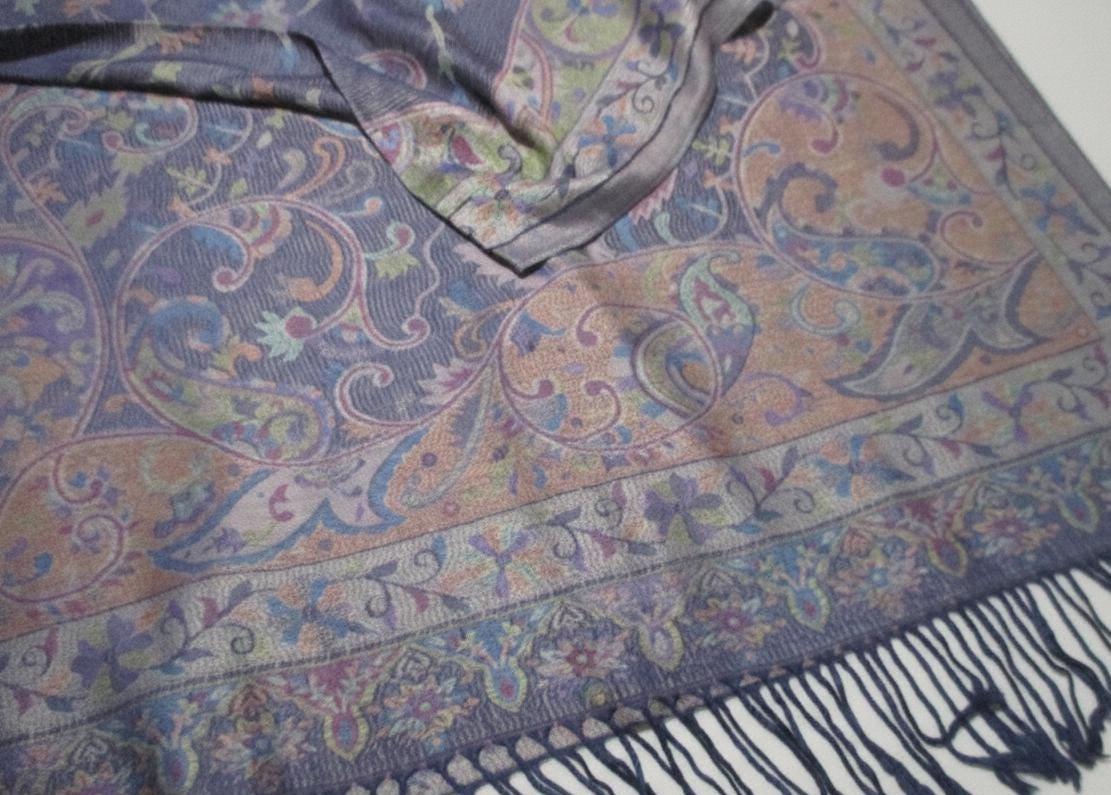 Reversible Soft Pashmina Shawl & Scarf for Women, Jacquard Brocade, Shawl, Sarong or Head Wraps