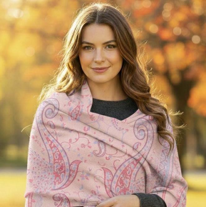 Soft Pashmina Shawl & Scarf for Women, Jacquard Brocade, Shawl, Sarong or Head Wraps