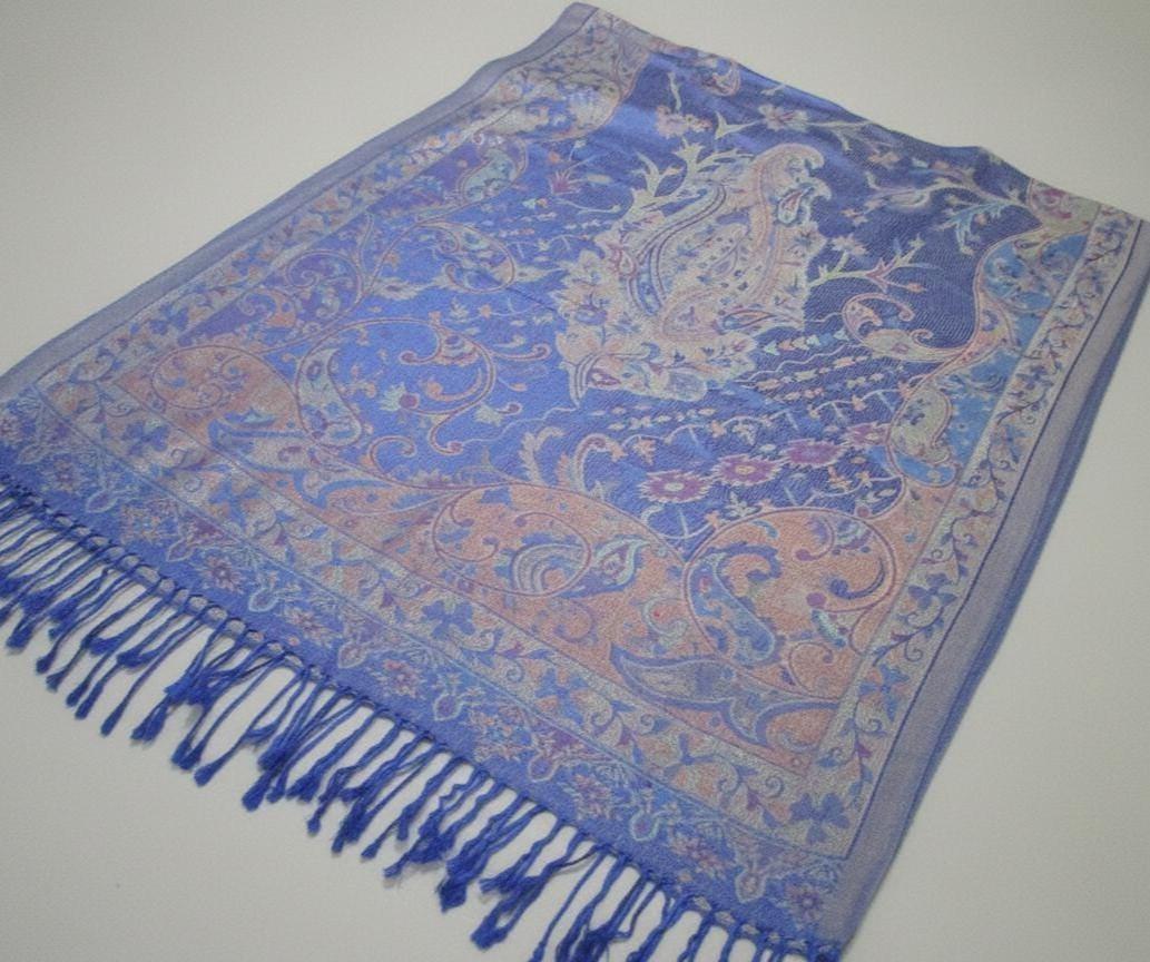 Reversible Soft Pashmina Shawl & Scarf for Women, Jacquard Brocade, Shawl, Sarong or Head Wraps