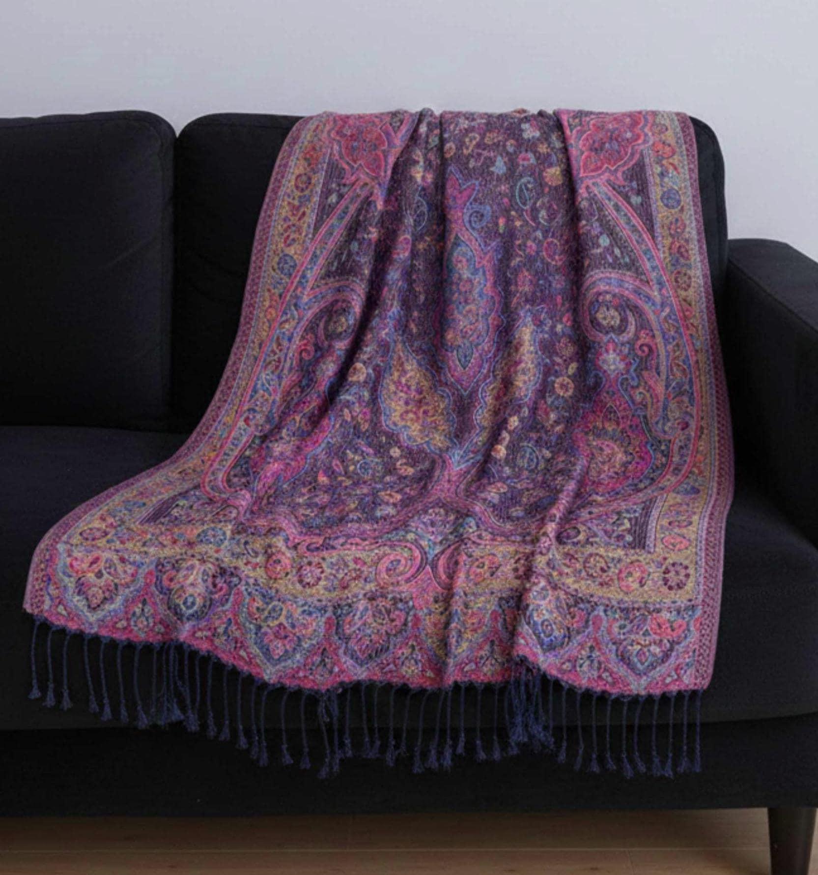 Soft Pashmina Shawl & Scarf for Women, Jacquard Brocade, Shawl, Sarong or Head Wraps