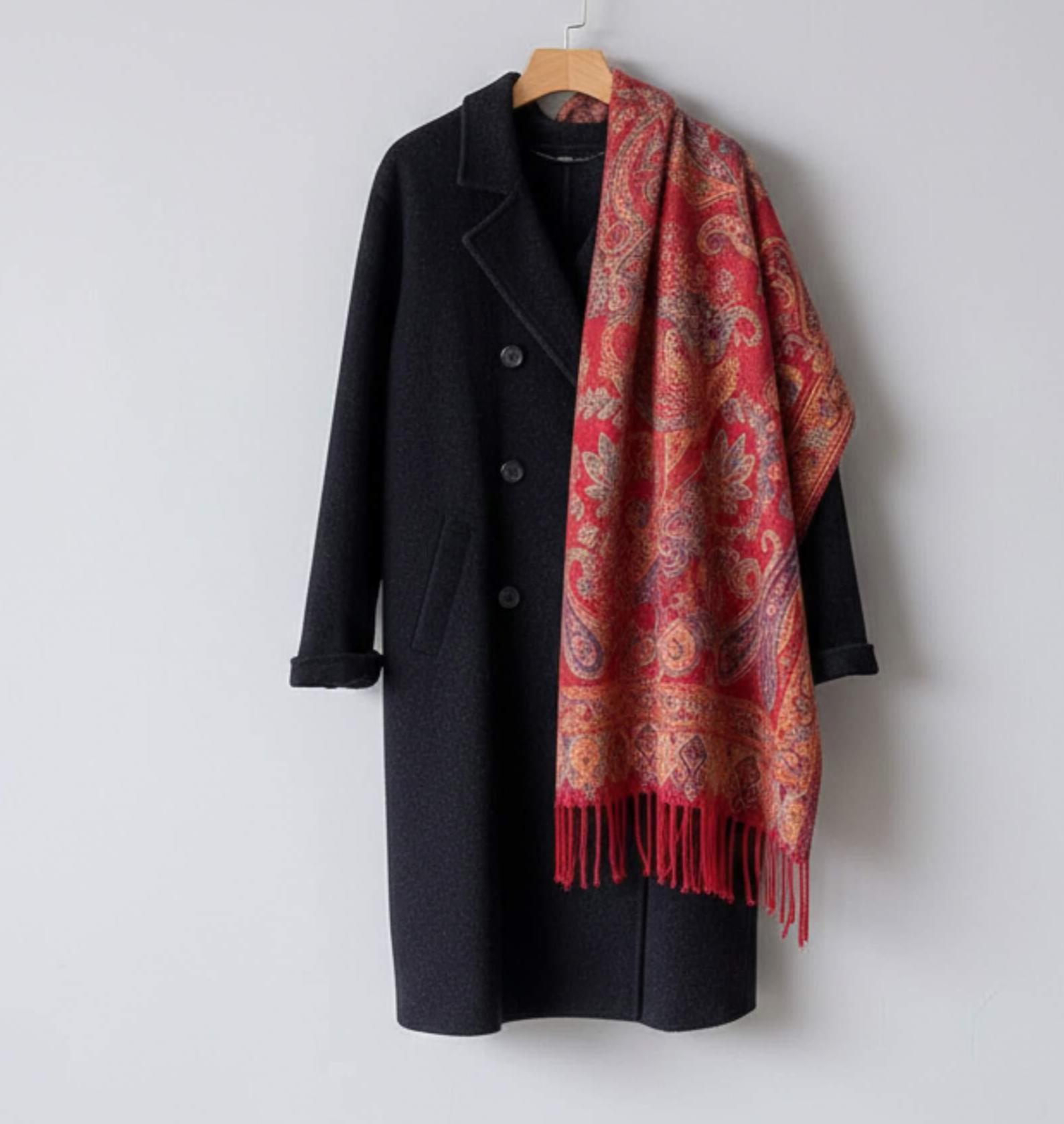 Reversible Soft Pashmina Shawl & Scarf for Women, Jacquard Brocade, Shawl, Sarong or Head Wraps