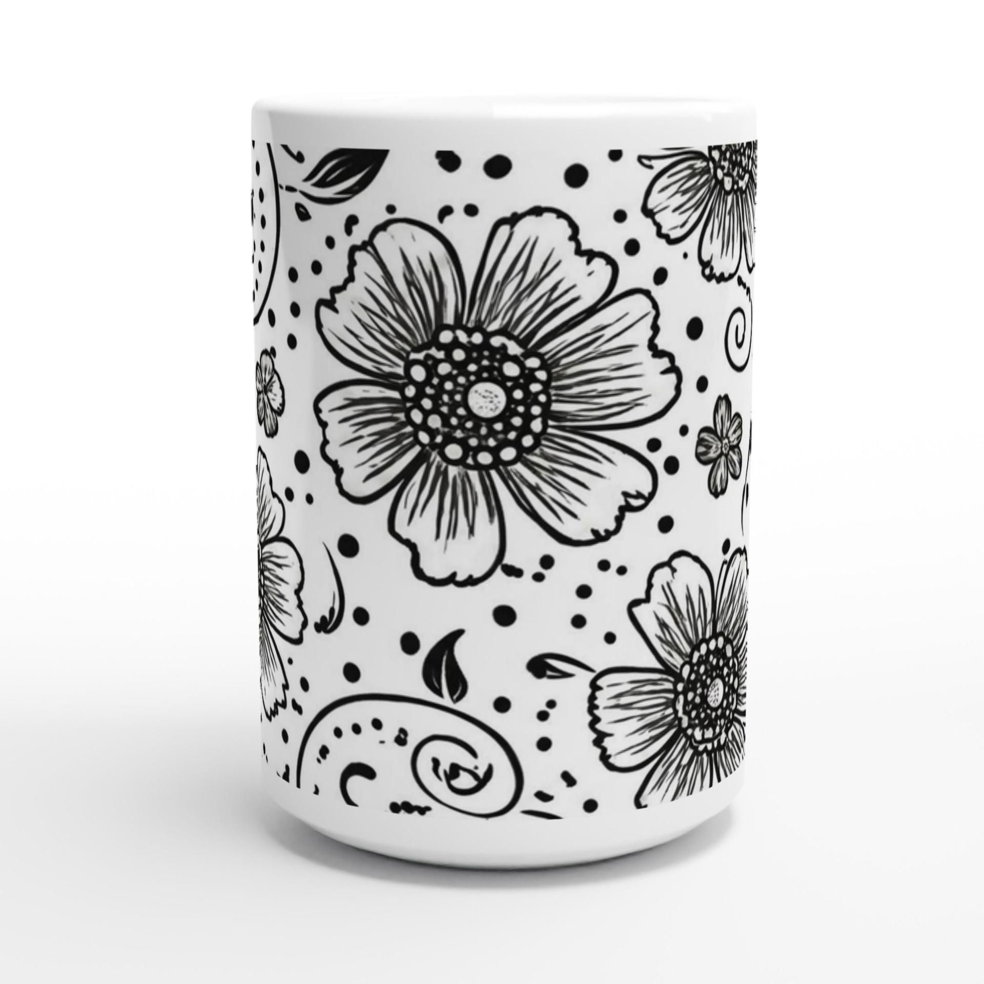 Floral Cups -  Large and Small Ceramic Mugs