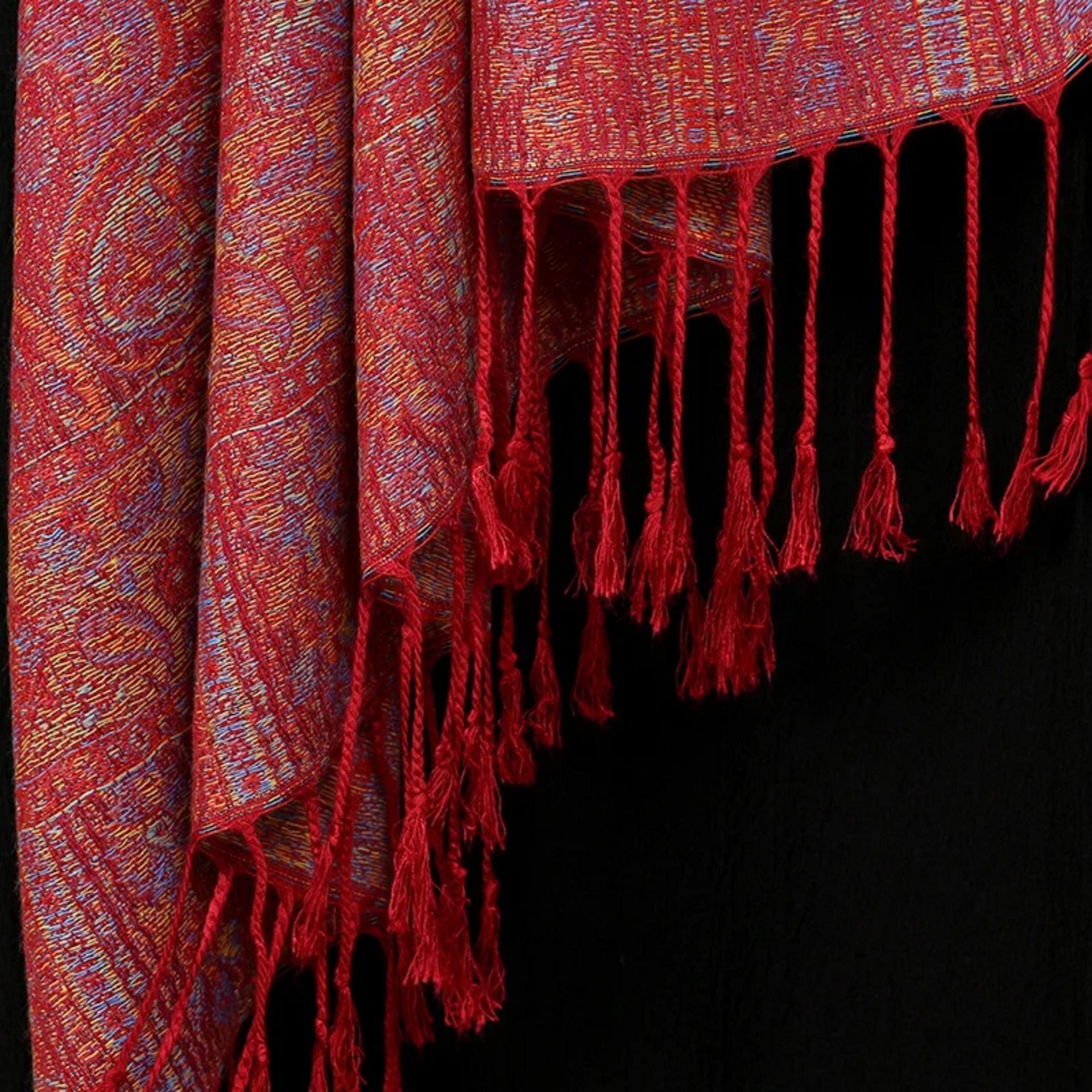 Reversible Soft Pashmina Shawl & Scarf for Women, Jacquard Brocade, Shawl, Sarong or Head Wraps