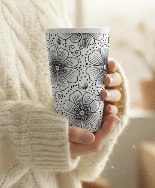 Latte 17oz Ceramic Mug - Coffee or Tea Cup, Extra Tall