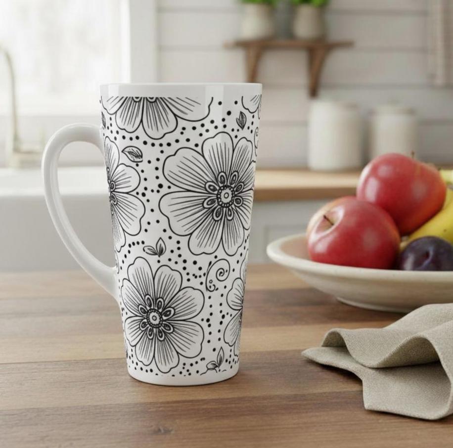 Latte 17oz Ceramic Mug - Coffee or Tea Cup, Extra Tall
