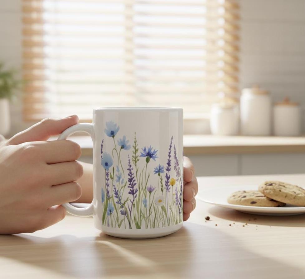 Floral Cups -  Large and Small Ceramic Mugs