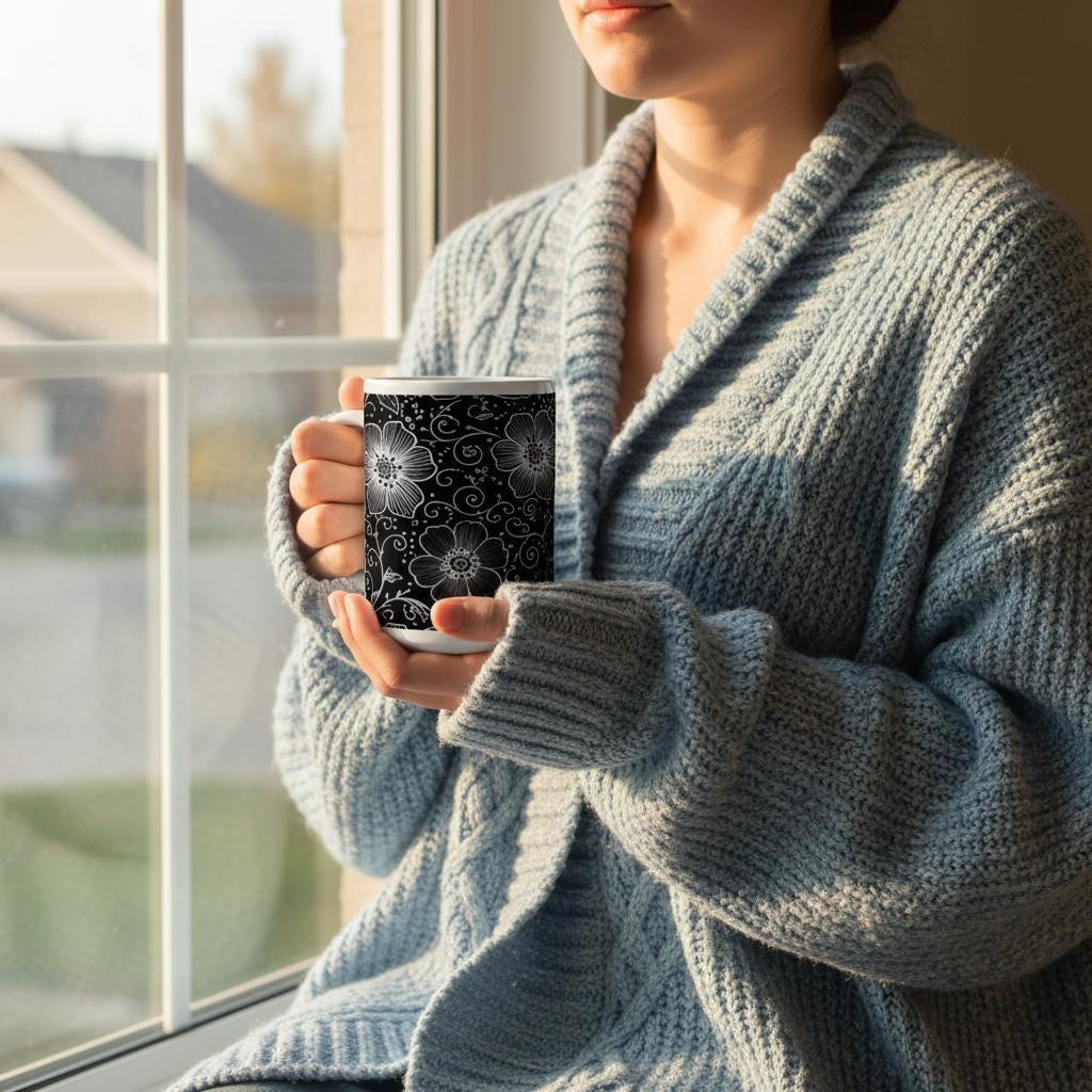 Floral Cups -  Large and Small Ceramic Mugs