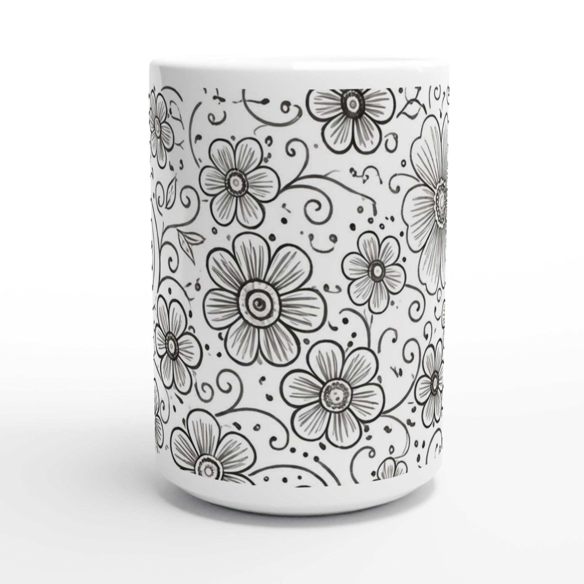 Floral Cups -  Large and Small Ceramic Mugs