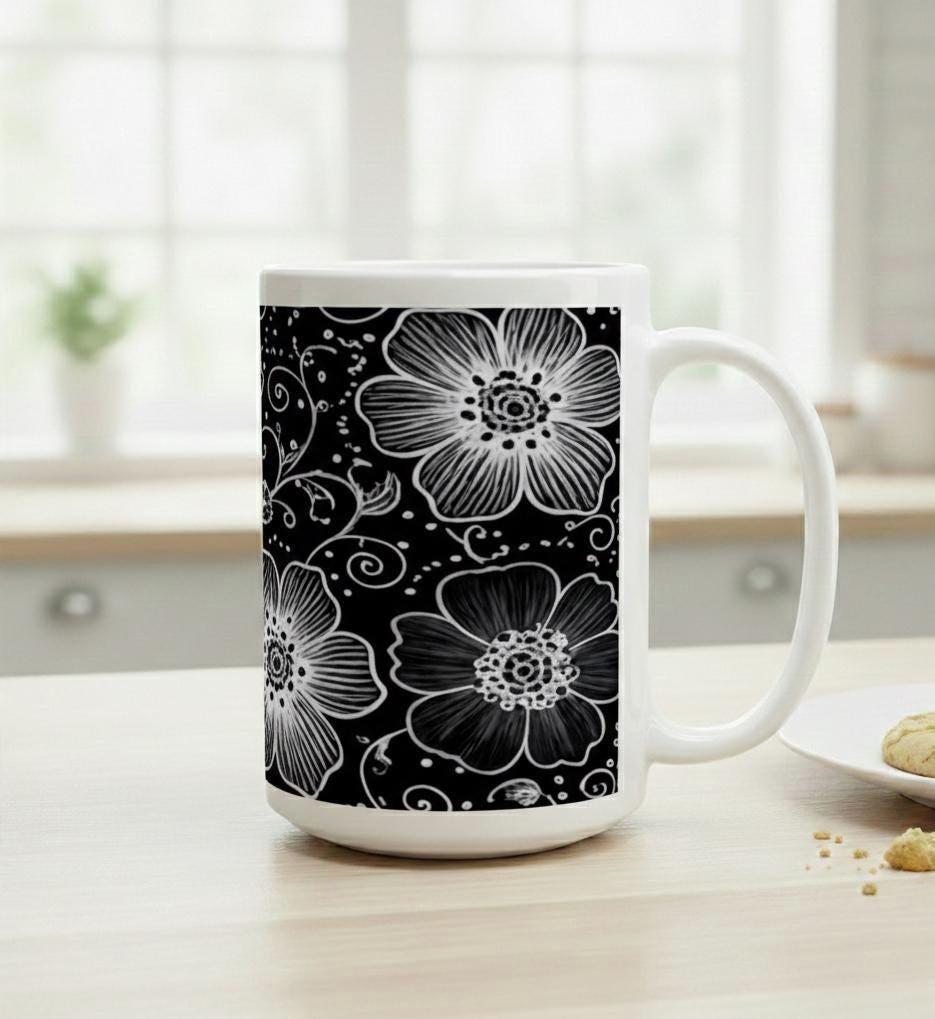 Floral Cups -  Large and Small Ceramic Mugs