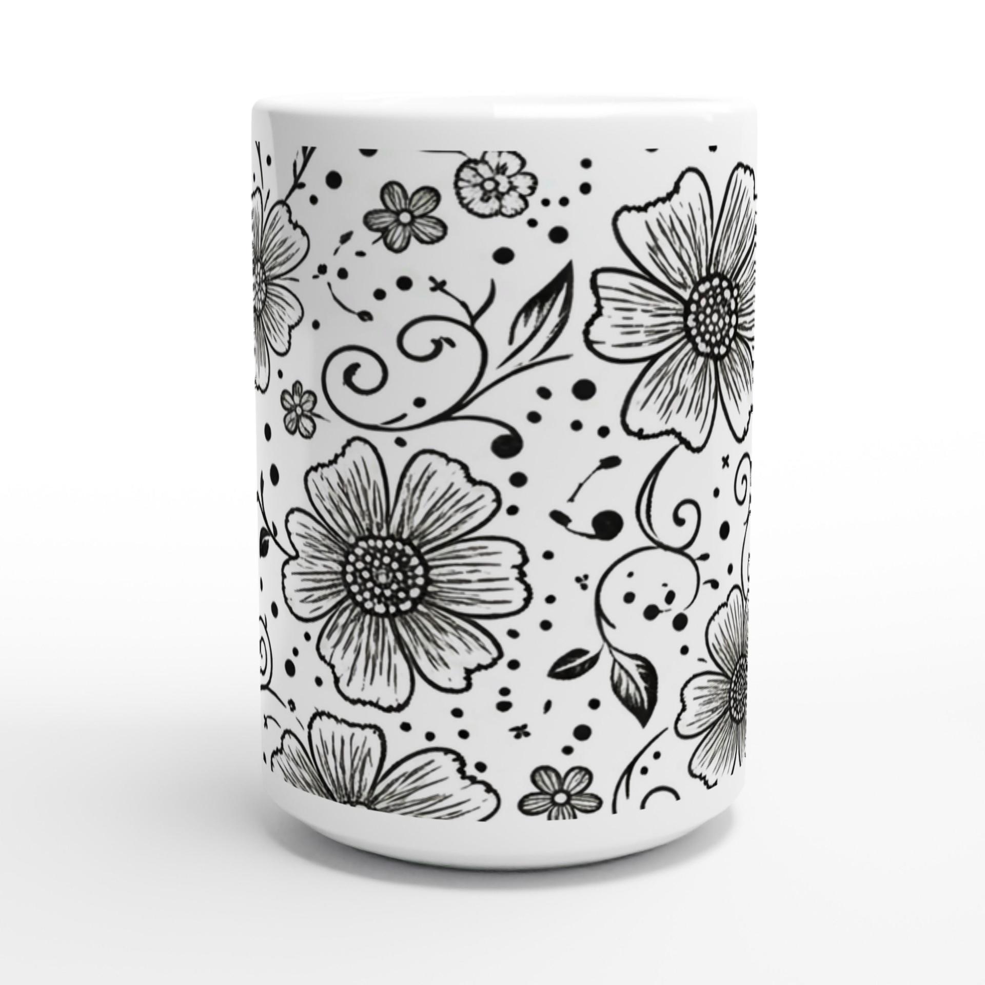 Floral Cups -  Large and Small Ceramic Mugs