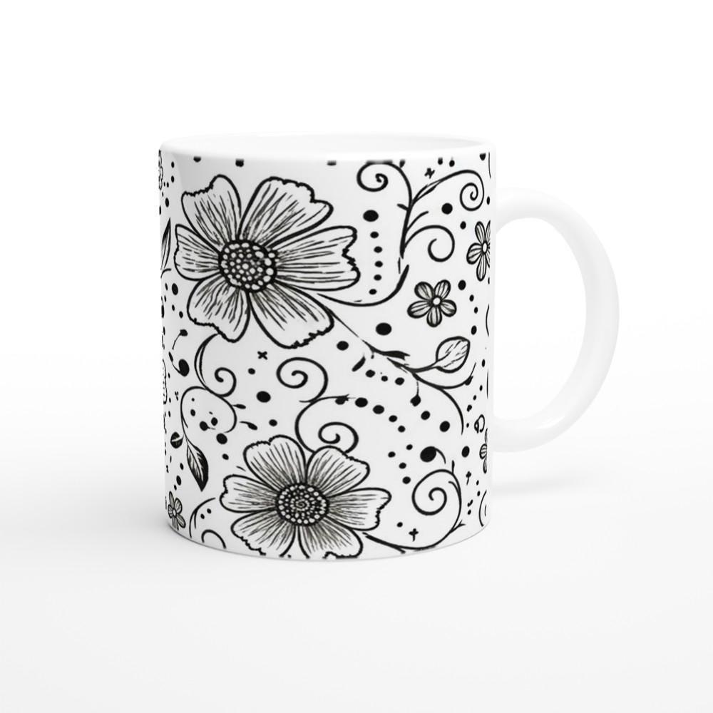 Floral Cups -  Large and Small Ceramic Mugs