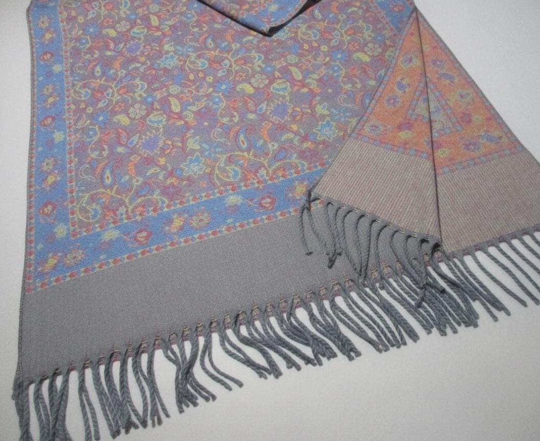Reversible Soft Pashmina Shawl & Scarf for Women, Jacquard Brocade, Shawl, Sarong or Head Wraps