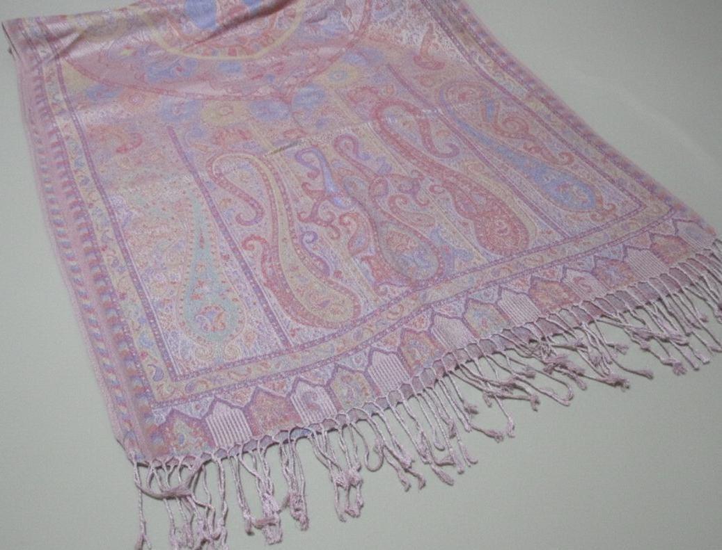 Soft Pashmina Shawl & Scarf for Women, Jacquard Brocade, Shawl, Sarong or Head Wraps