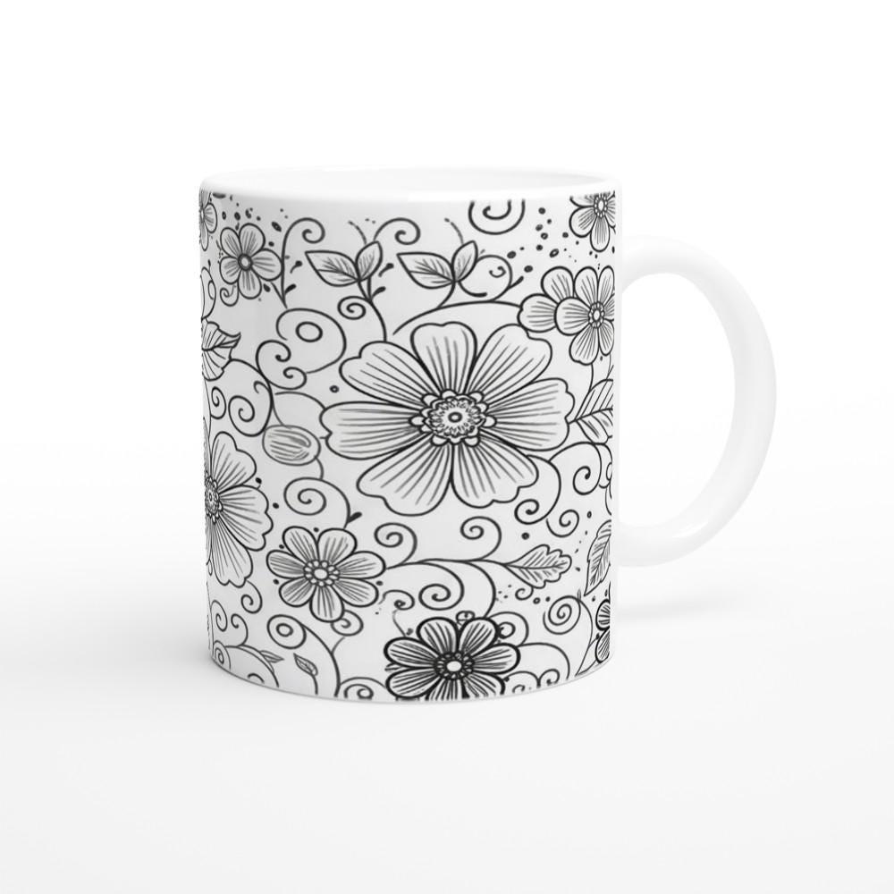 Floral Cups -  Large and Small Ceramic Mugs