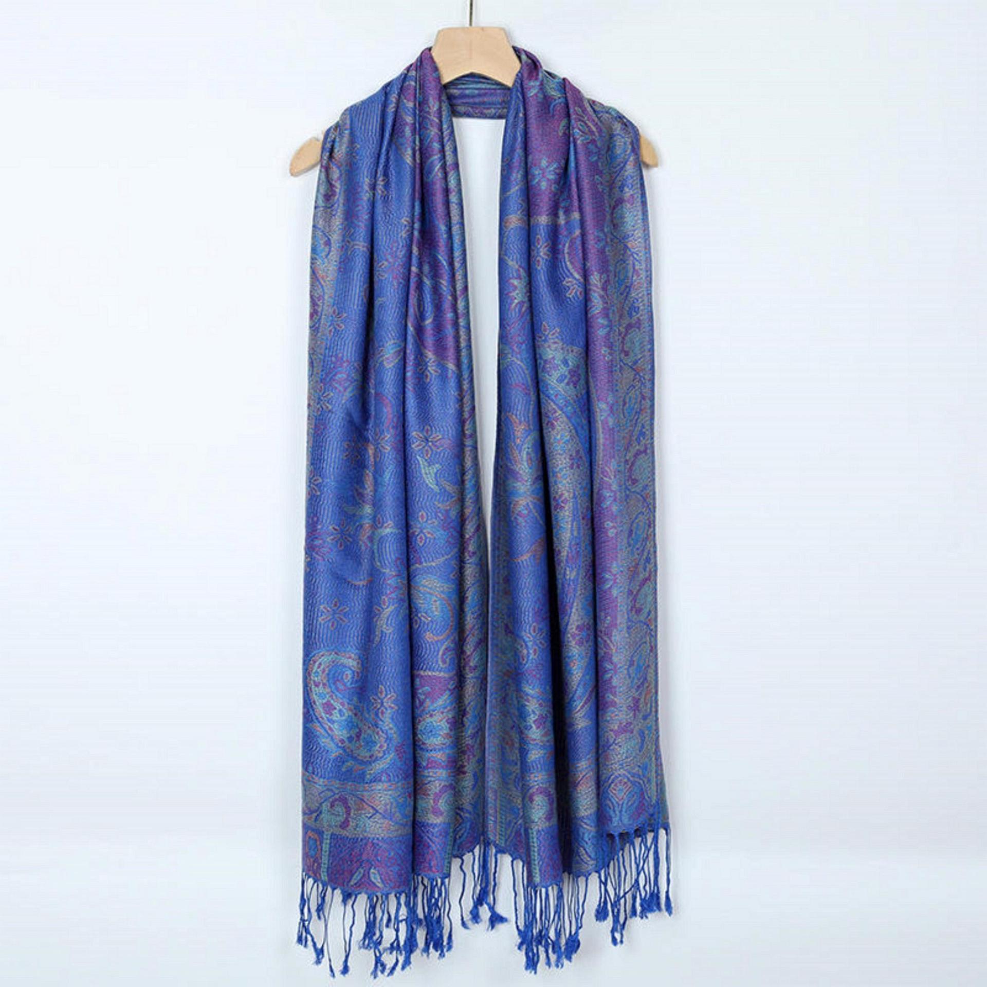 Reversible Soft Pashmina Shawl & Scarf for Women, Jacquard Brocade, Shawl, Sarong or Head Wraps