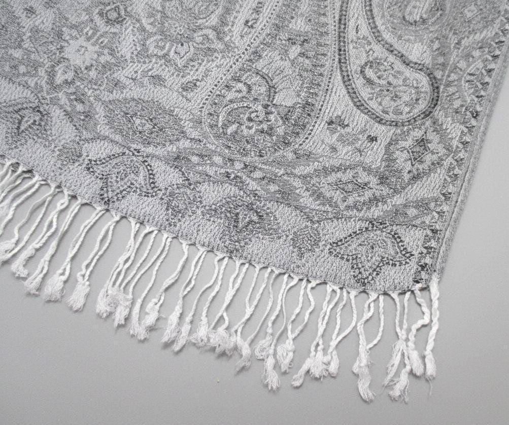 Reversible Soft Pashmina Shawl & Scarf for Women, Jacquard Brocade, Shawl, Sarong or Head Wraps