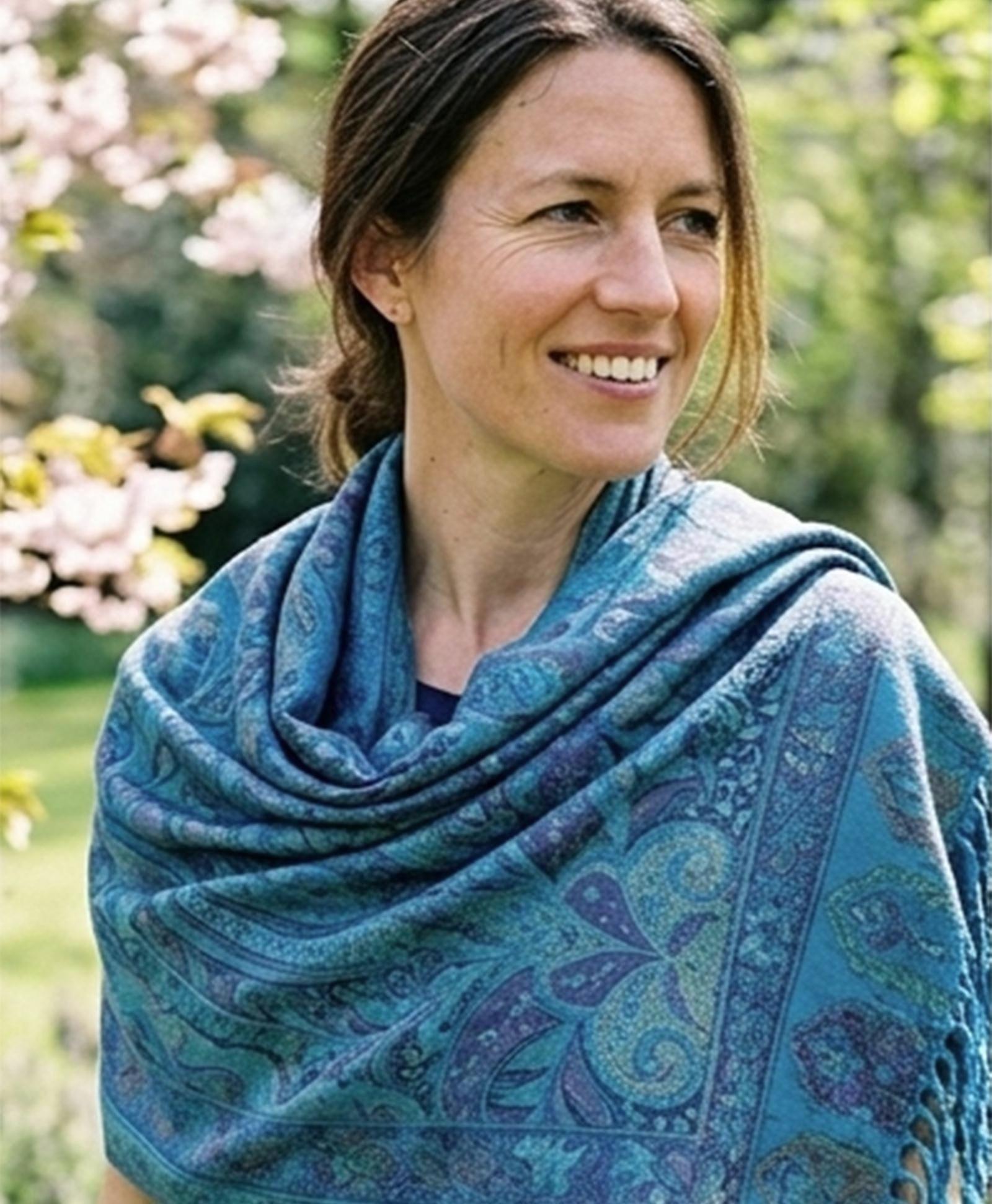 Reversible Soft Pashmina Shawl & Scarf for Women, Jacquard Brocade, Shawl, Sarong or Head Wraps