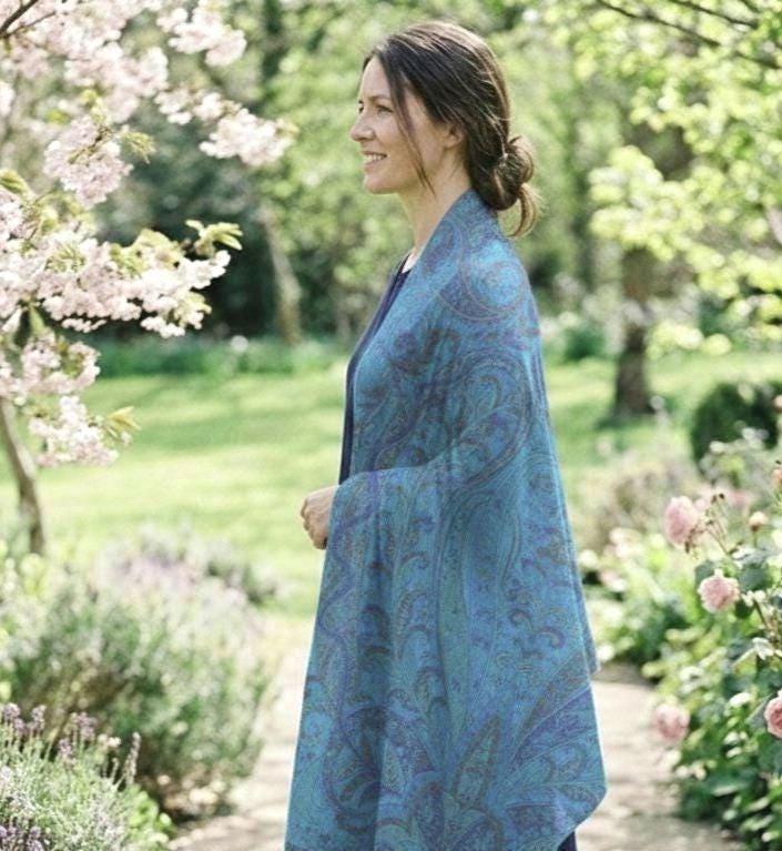 Reversible Soft Pashmina Shawl & Scarf for Women, Jacquard Brocade, Shawl, Sarong or Head Wraps