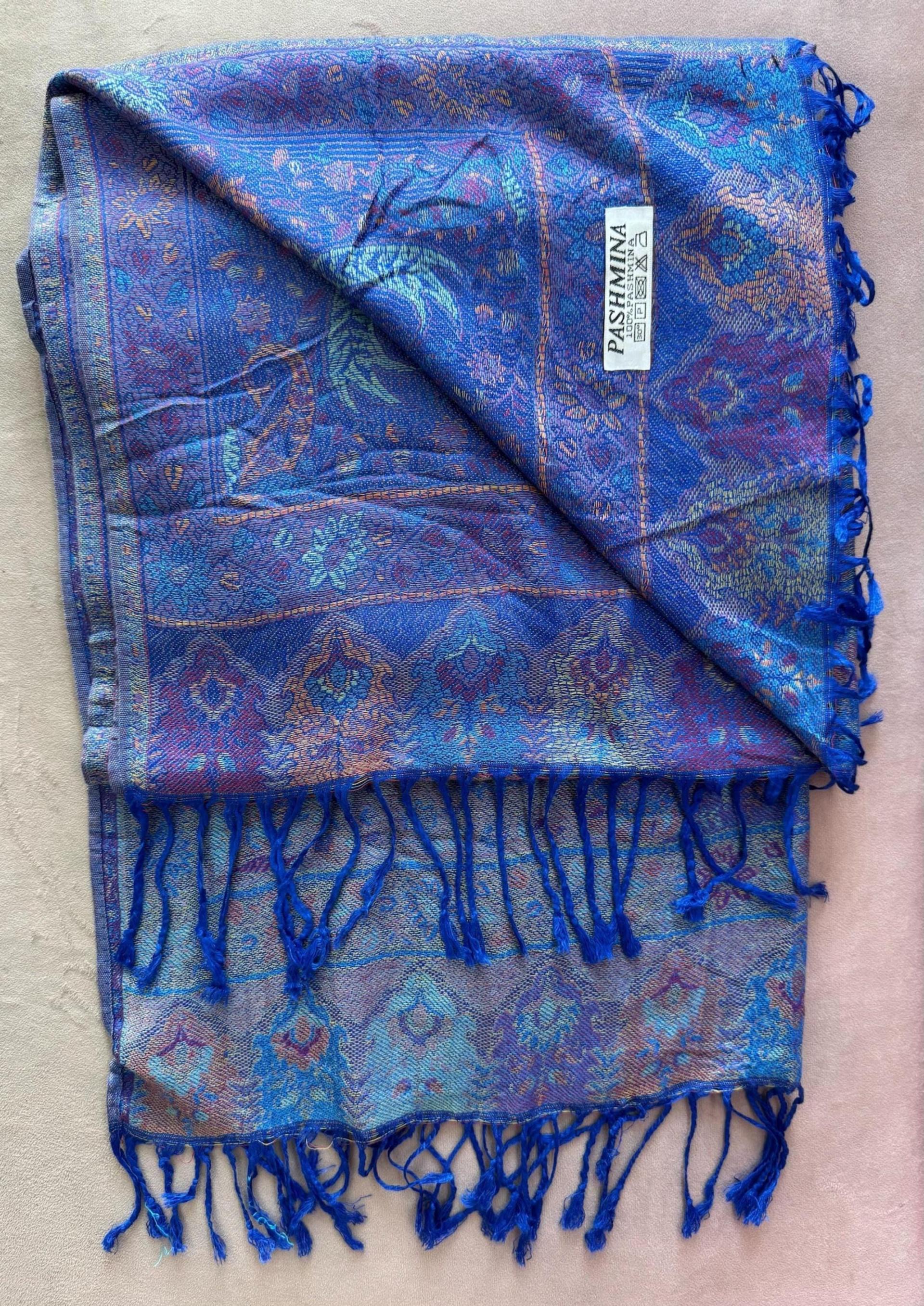 Reversible Soft Pashmina Shawl & Scarf for Women, Jacquard Brocade, Shawl, Sarong or Head Wraps