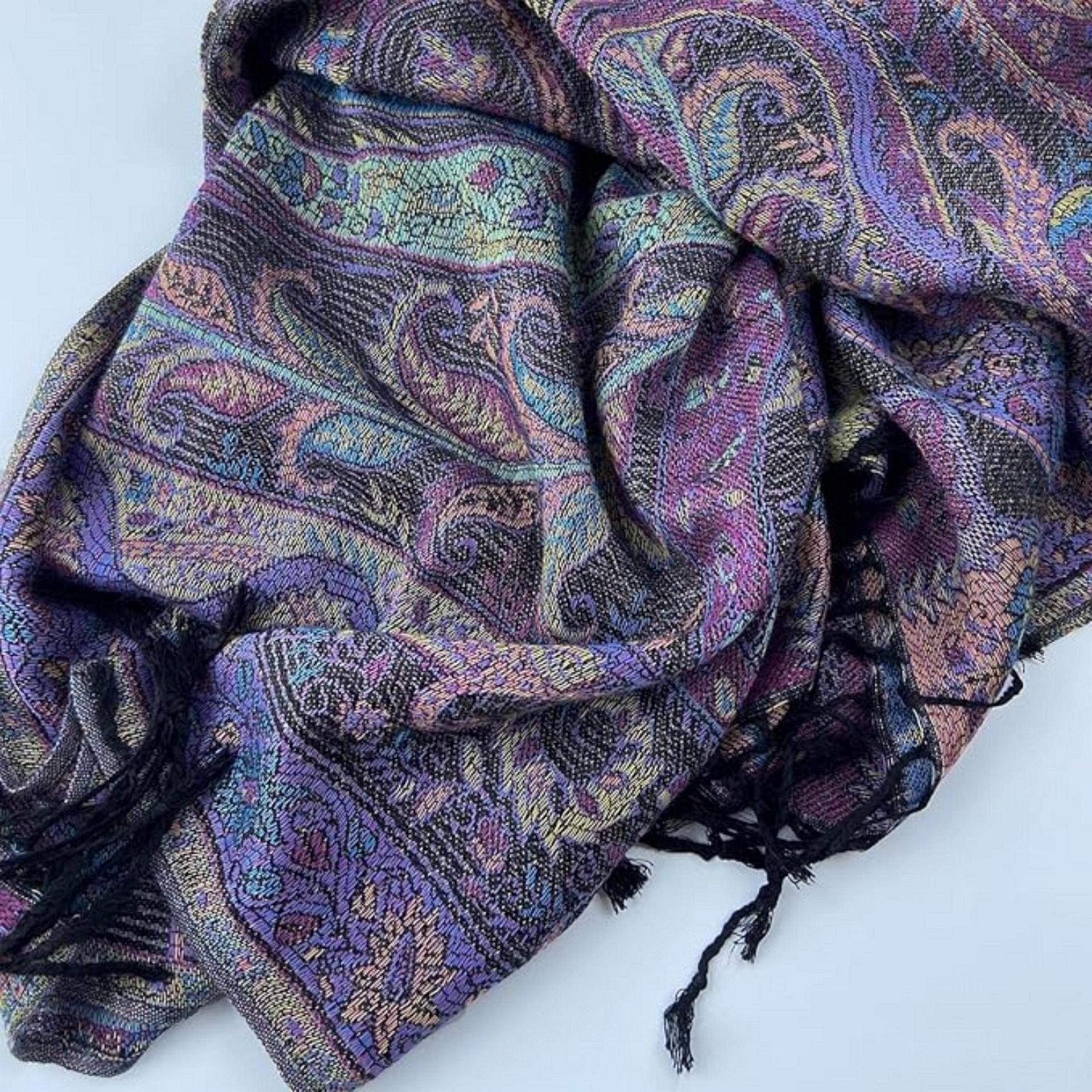 Reversible Soft Pashmina Shawl & Scarf for Women, Jacquard Brocade, Shawl, Sarong or Head Wraps