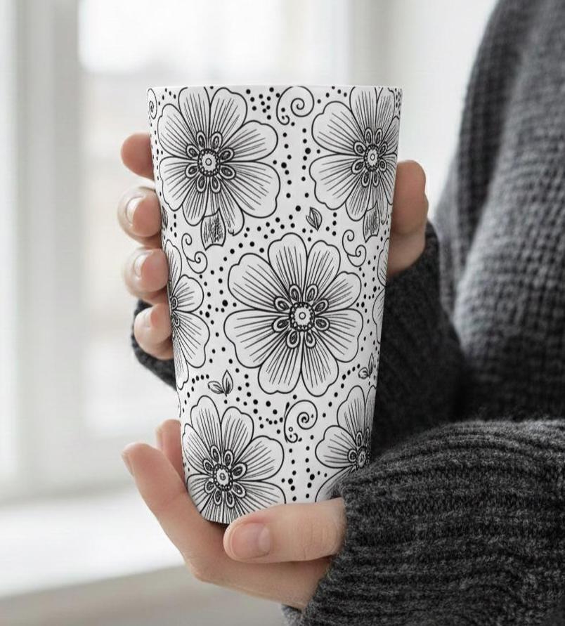 Latte 17oz Ceramic Mug - Coffee or Tea Cup, Extra Tall