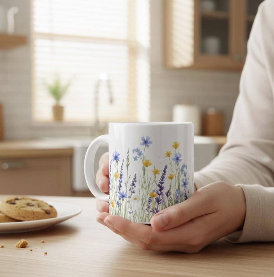 Floral Cups -  Large and Small Ceramic Mugs