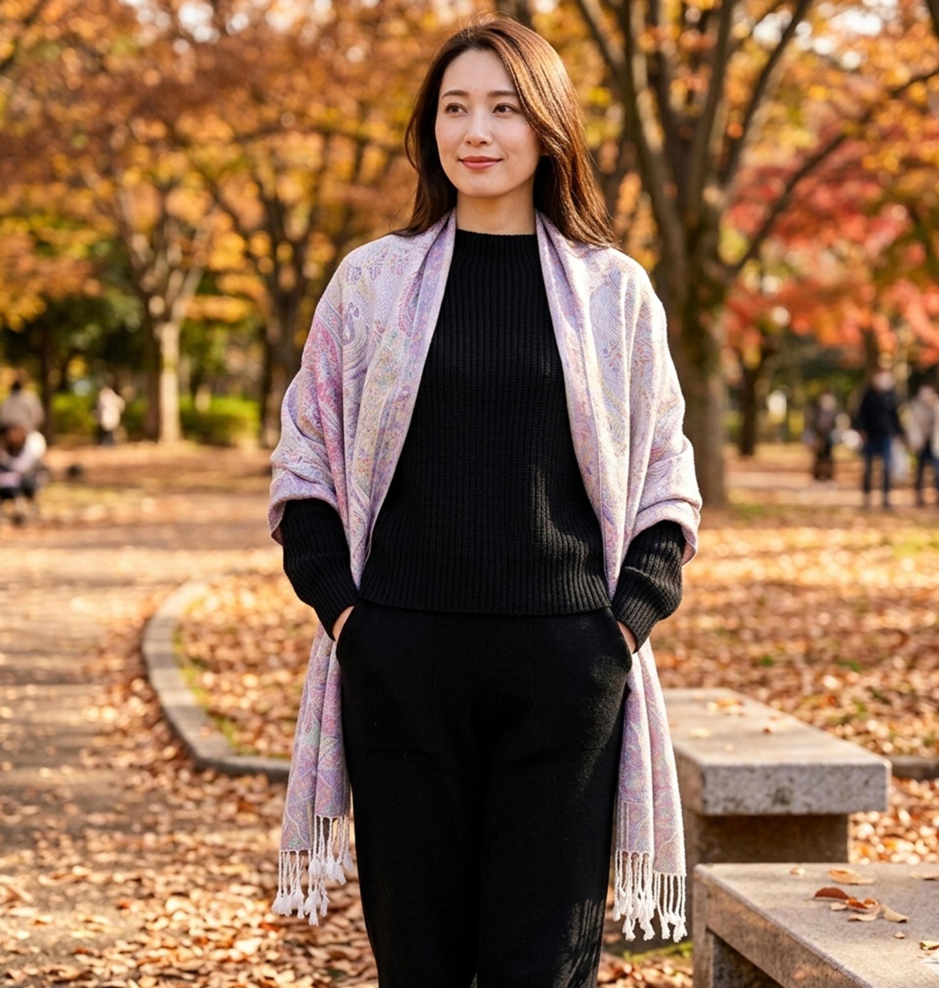 Soft Pashmina Shawl & Scarf for Women, Jacquard Brocade, Shawl, Sarong or Head Wraps