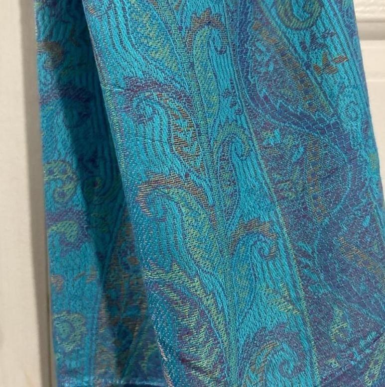 Reversible Soft Pashmina Shawl & Scarf for Women, Jacquard Brocade, Shawl, Sarong or Head Wraps