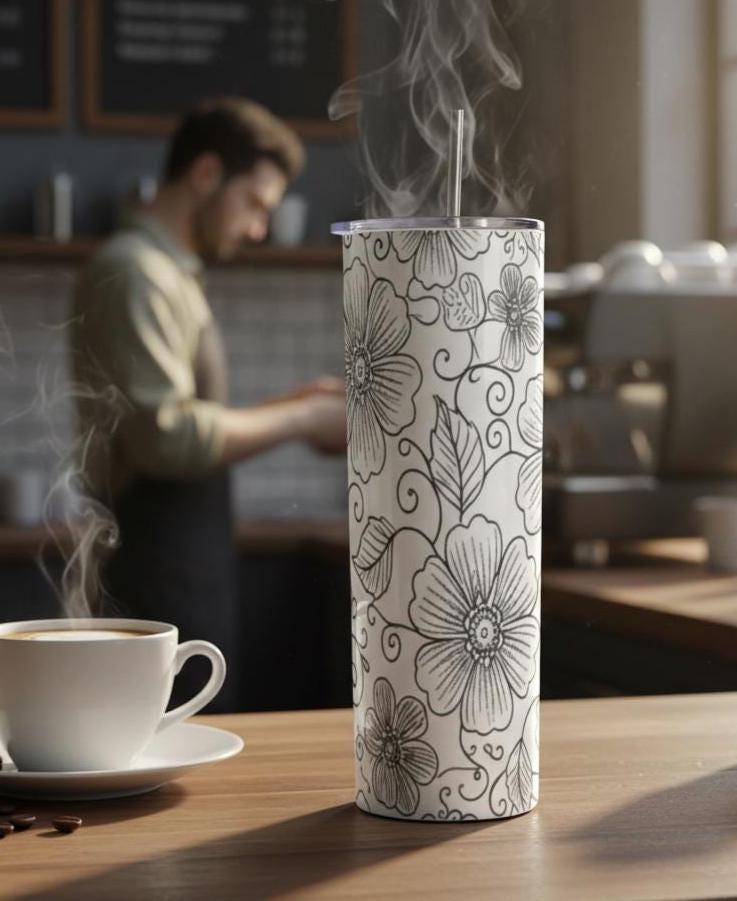 Skinny Tumbler, 20 oz Stainless Steel Insulated Travel Mug