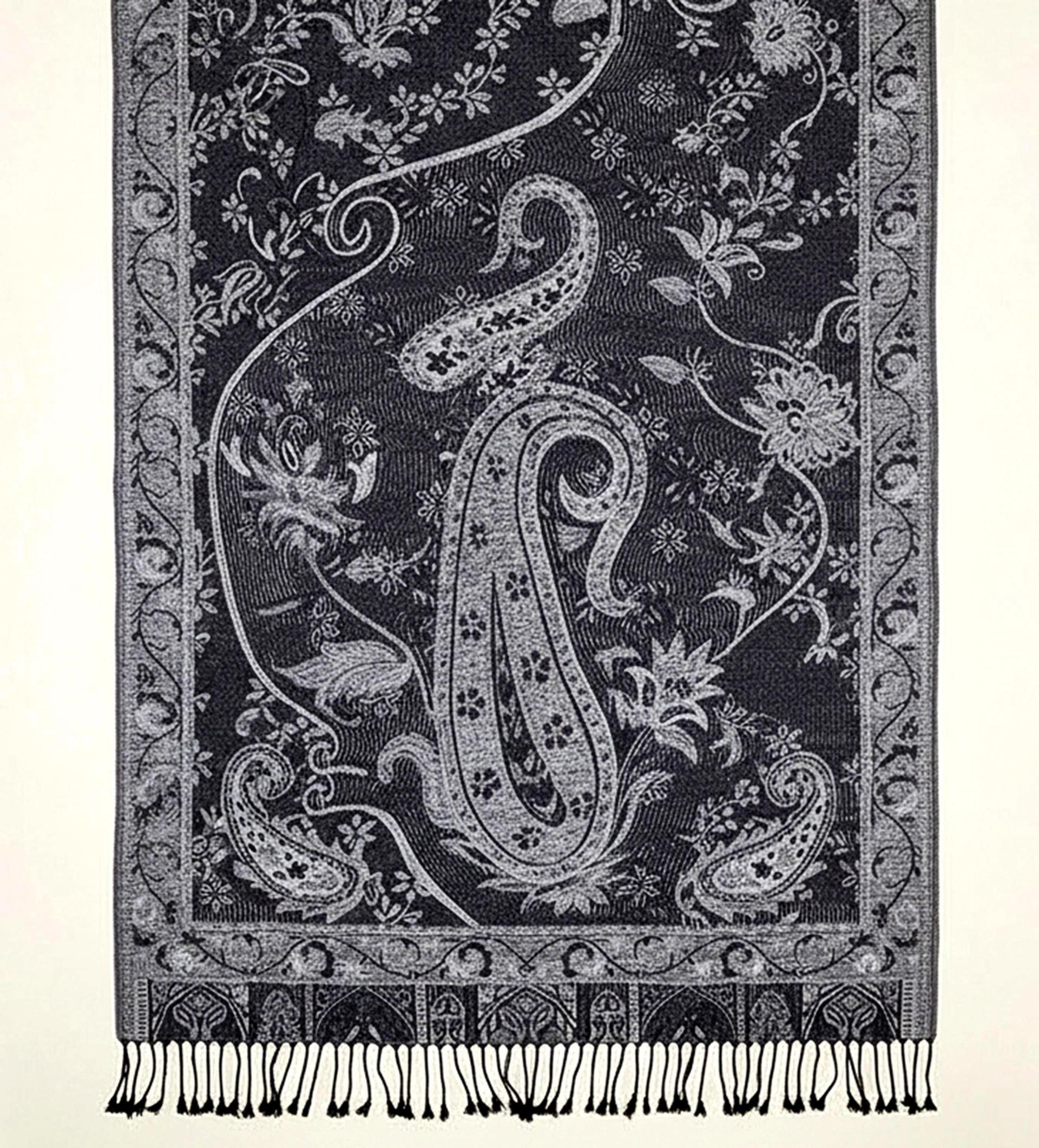 Reversible Soft Pashmina Shawl & Scarf for Women, Jacquard Brocade, Shawl, Sarong or Head Wraps