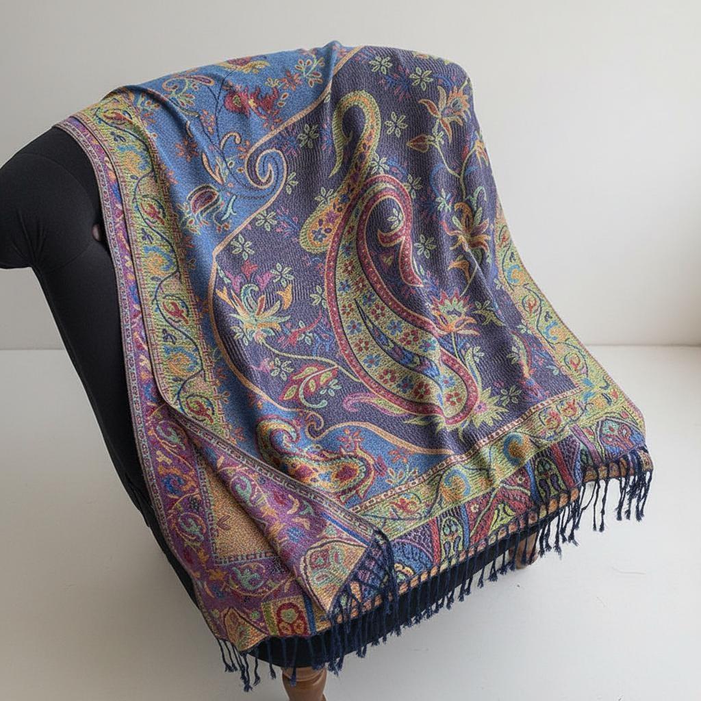 Soft Pashmina Shawl & Scarf for Women, Jacquard Brocade, Shawl, Sarong or Head Wraps