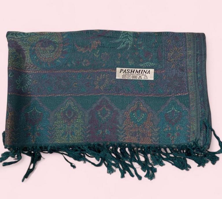 Reversible Soft Pashmina Shawl & Scarf for Women, Jacquard Brocade, Shawl, Sarong or Head Wraps