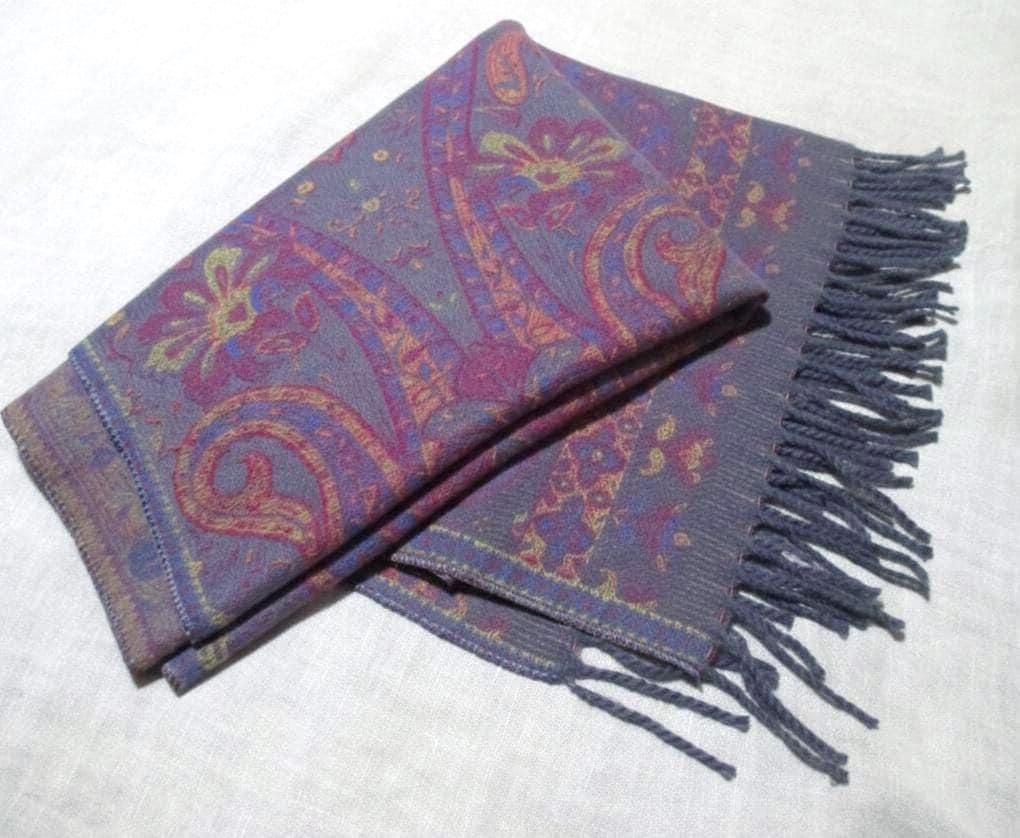 Reversible Soft Pashmina Shawl & Scarf for Women, Jacquard Brocade, Shawl, Sarong or Head Wraps
