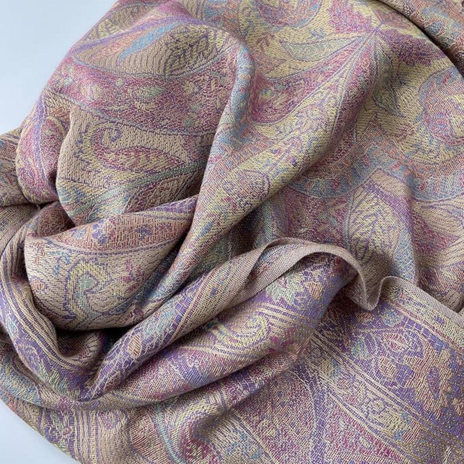 Soft Pashmina Shawl & Scarf for Women, Jacquard Brocade, Shawl, Sarong or Head Wraps