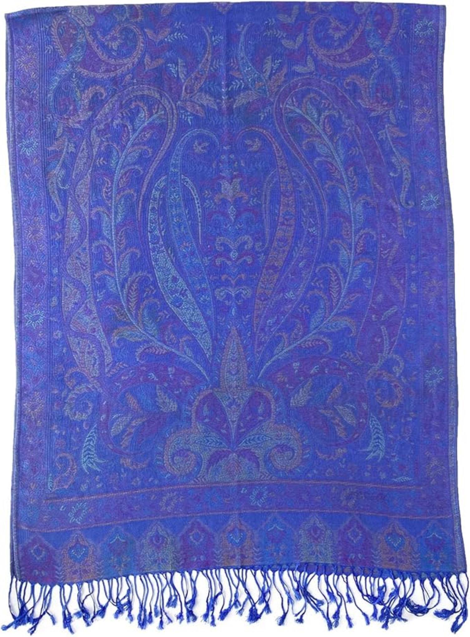 Reversible Soft Pashmina Shawl & Scarf for Women, Jacquard Brocade, Shawl, Sarong or Head Wraps