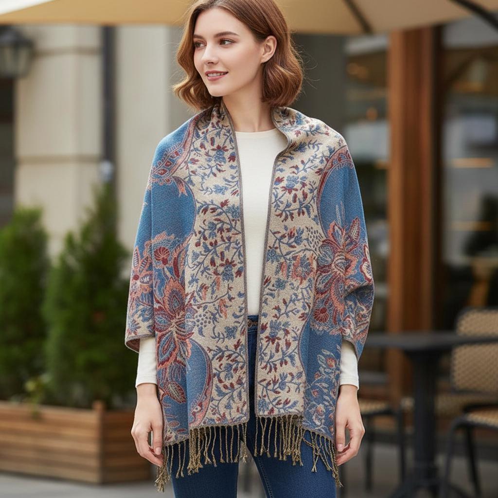 Shiny Pashmina Shawl & Scarf for Women, Jacquard Brocade, Head Wraps